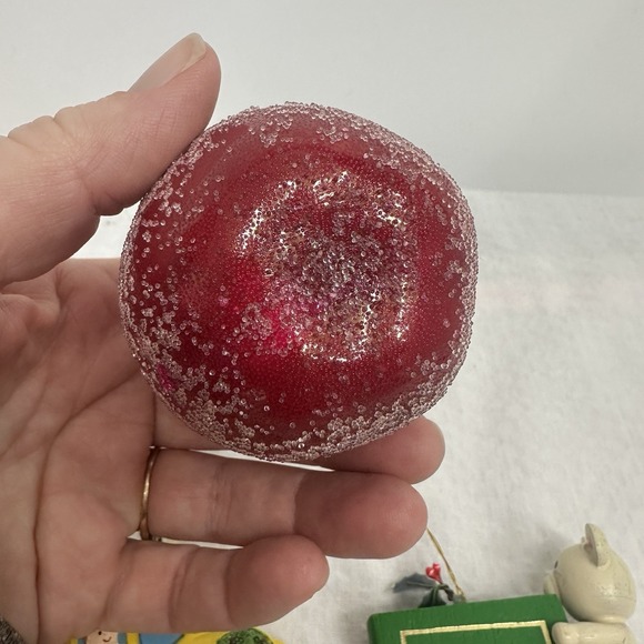 Vintage Lot Of 3 Teacher Appreciation Gift Christmas Ornaments Bus Santa Apple - Picture 6 of 11